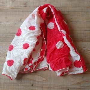 Silk polka dot scarf.